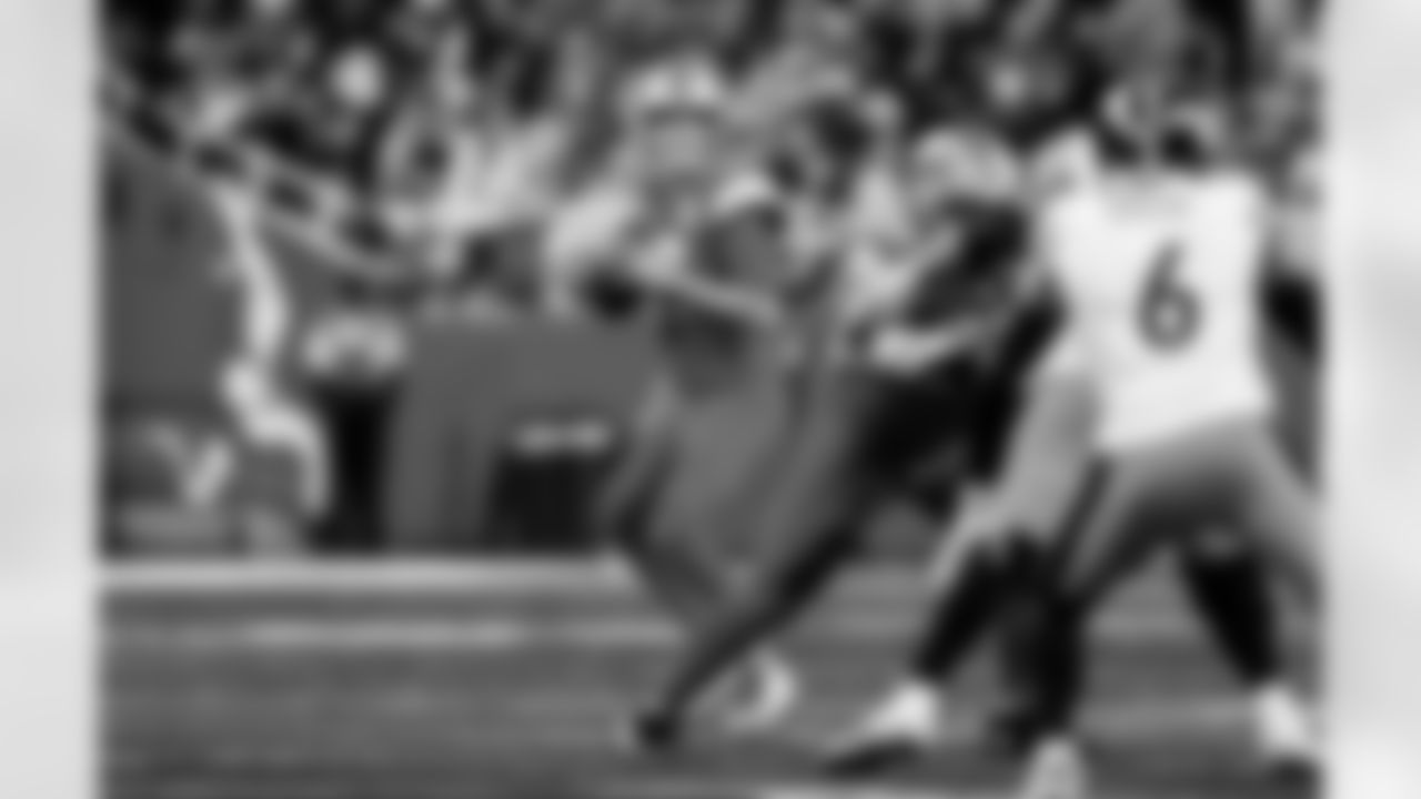 Detroit Lions quarterback Jared Goff (16) during an NFL football game against the Pittsburgh Steelers on Sunday, Dec. 21, 2025 in Detroit. (Jeff Nguyen/Detroit Lions via AP)