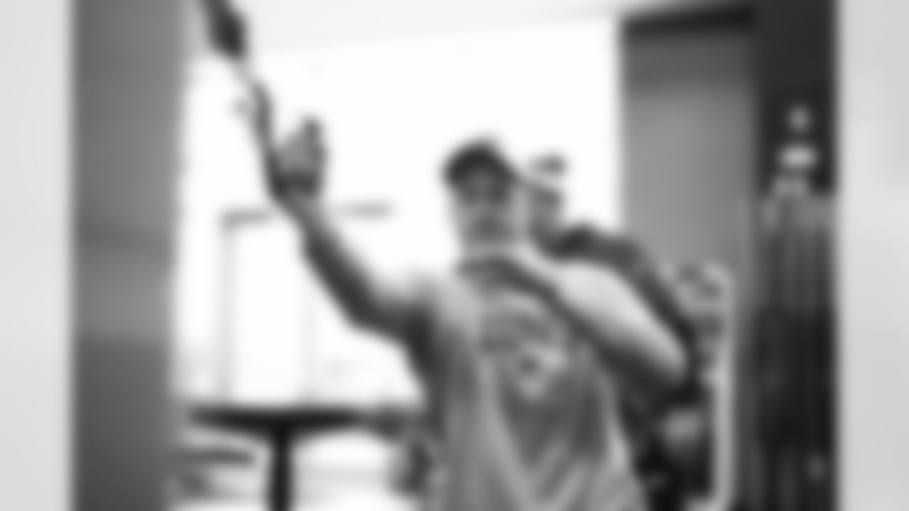 Detroit Lions quarterback Jared Goff (16) during offseason workouts at the Meijer Performance Center on May 6, 2025 in Allen Park, Mich. (Jeff Nguyen/Detroit Lions)