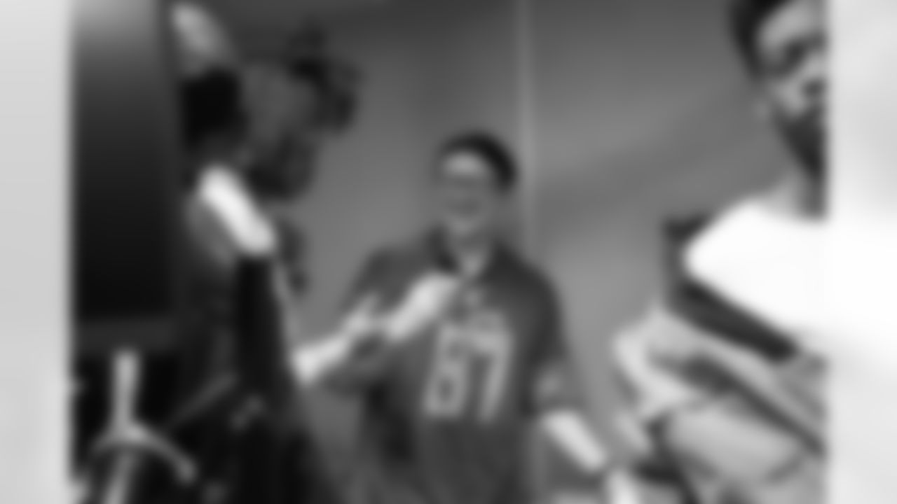 A HFH employee and a student working with ultrasounds during a Detroit Lions Academy health and wellness field trip at the Henry Ford Health campus on Feb. 27, 2026 in Detroit. (Izzy Rincon/Detroit Lions)