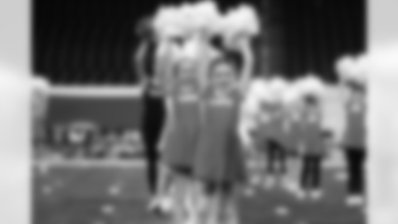 Participants during the junior cheer clinic at Ford Field on Dec. 7, 2025 in Detroit. (Mike Ferdinande/Detroit Lions)