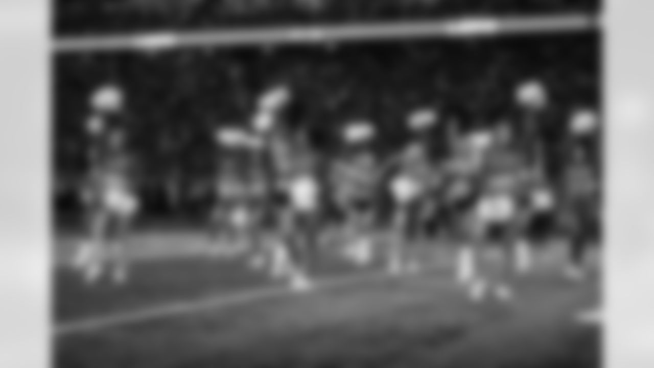 Halftime drum battle between Detroit Lions Honolulu Boom and Detroit Lions Cheerleaders vs. Minnesota Vikings Skol Line and Minnesota Vikings Cheerleaders during an NFL football game against the Minnesota Vikings on Sunday, Nov. 2, 2025 in Detroit. (Mike Ferdinande/Detroit Lions)