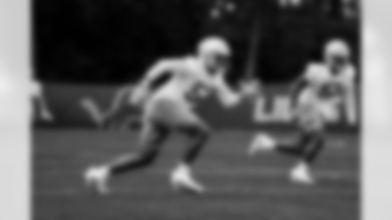 Detroit Lions outside linebacker Nate Lynn (57) during rookie minicamp at the Lions Training Facility in Allen Park, MI on May 11, 2024. (Jeff Nguyen/Detroit Lions)