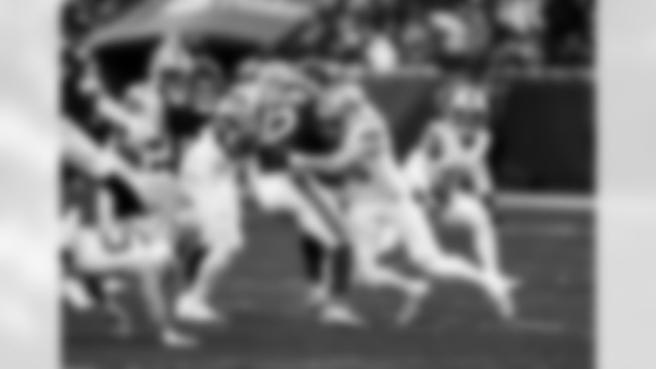 Detroit Lions linebacker Trevor Nowaske (53) and Detroit Lions linebacker Jack Campbell (46) during an NFL football game against the Chicago Bears on Sunday, Jan. 4, 2026 in Chicago. (Jeff Nguyen/Detroit Lions via AP)