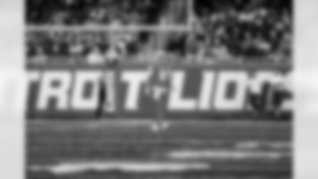 Detroit Lions quarterback Kyle Allen (8) during an NFL football game against the Chicago Bears on Sunday, Sept. 14, 2025 in Detroit. (Jeff Nguyen/Detroit Lions via AP)