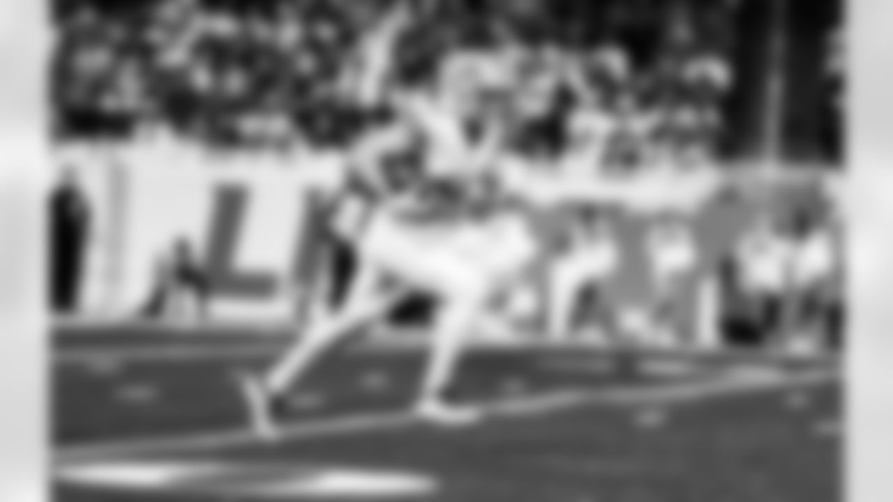 Detroit Lions wide receiver Tom Kennedy (85) during an NFL football game against the Dallas Cowboys on Thursday, Dec. 4, 2025 in Detroit. (Jeff Nguyen/Detroit Lions via AP)