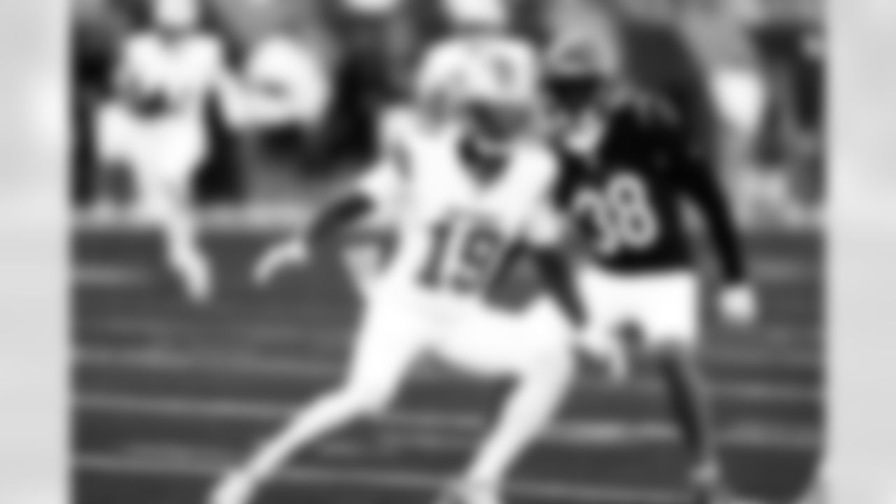 Detroit Lions wide receiver Dominic Lovett (19) during an NFL football game against the Cincinnati Bengals on Sunday, Oct. 5, 2025 in Cincinnati. (Jeff Nguyen/Detroit Lions via AP)