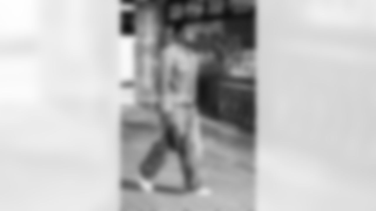 Detroit Lions linebacker Derrick Barnes (55) arrives to an NFL football game against the Dallas Cowboys on Thursday, Dec. 4, 2025 in Detroit. (Jeff Nguyen/Detroit Lions via AP)