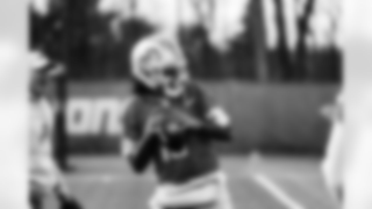 Detroit Lions quarterback Teddy Bridgewater (10) during practice at the Lions training facility in Allen Park, MI on December 6, 2023. (Jeff Nguyen/Detroit Lions)