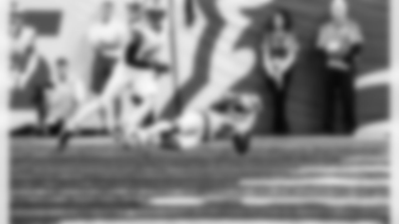 Detroit Lions cornerback D.J. Reed (4) intercepts a pass during an NFL football game against the Dallas Cowboys on Thursday, Dec. 4, 2025 in Detroit. (Jeff Nguyen/Detroit Lions via AP)