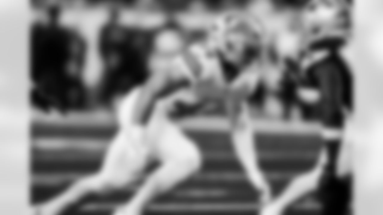 Detroit Lions linebacker Malcolm Rodriguez (44) in action during an NFL football game against the Dallas Cowboys on Thursday, Dec. 4, 2025 in Detroit. (Jeff Nguyen/Detroit Lions via AP)