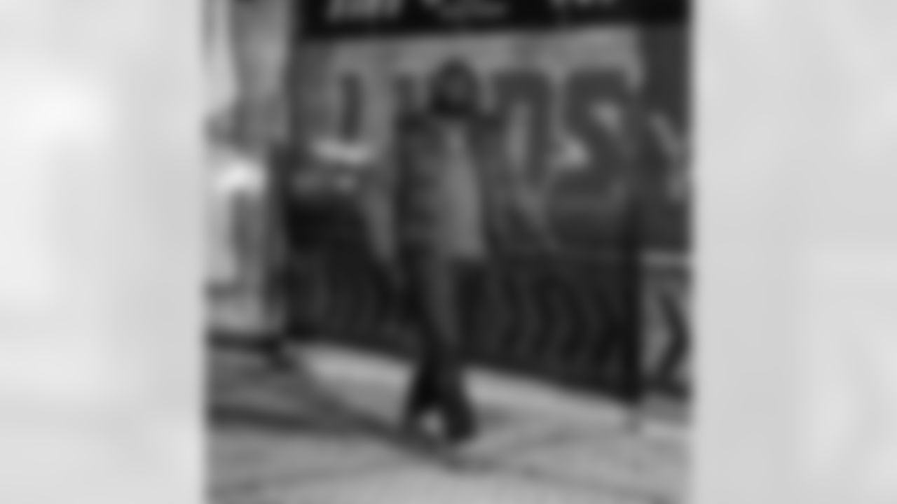 Detroit Lions defensive lineman DJ Reader (98) arrives to an NFL football game against the Dallas Cowboys on Thursday, Dec. 4, 2025 in Detroit. (Jeff Nguyen/Detroit Lions via AP)