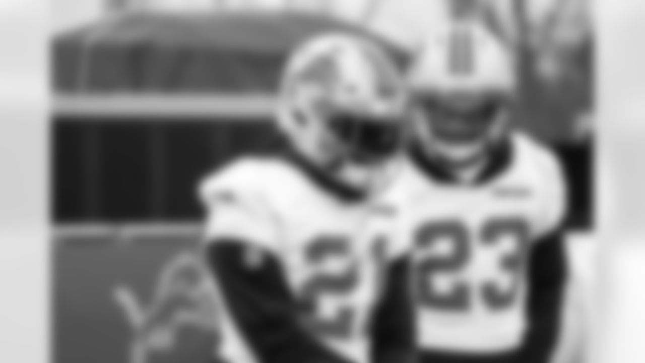 Detroit Lions cornerback Amik Robertson (21) during practice at the Meijer Performance Center on Dec. 31, 2025 in Allen Park, Mich. (Jeff Nguyen/Detroit Lions)