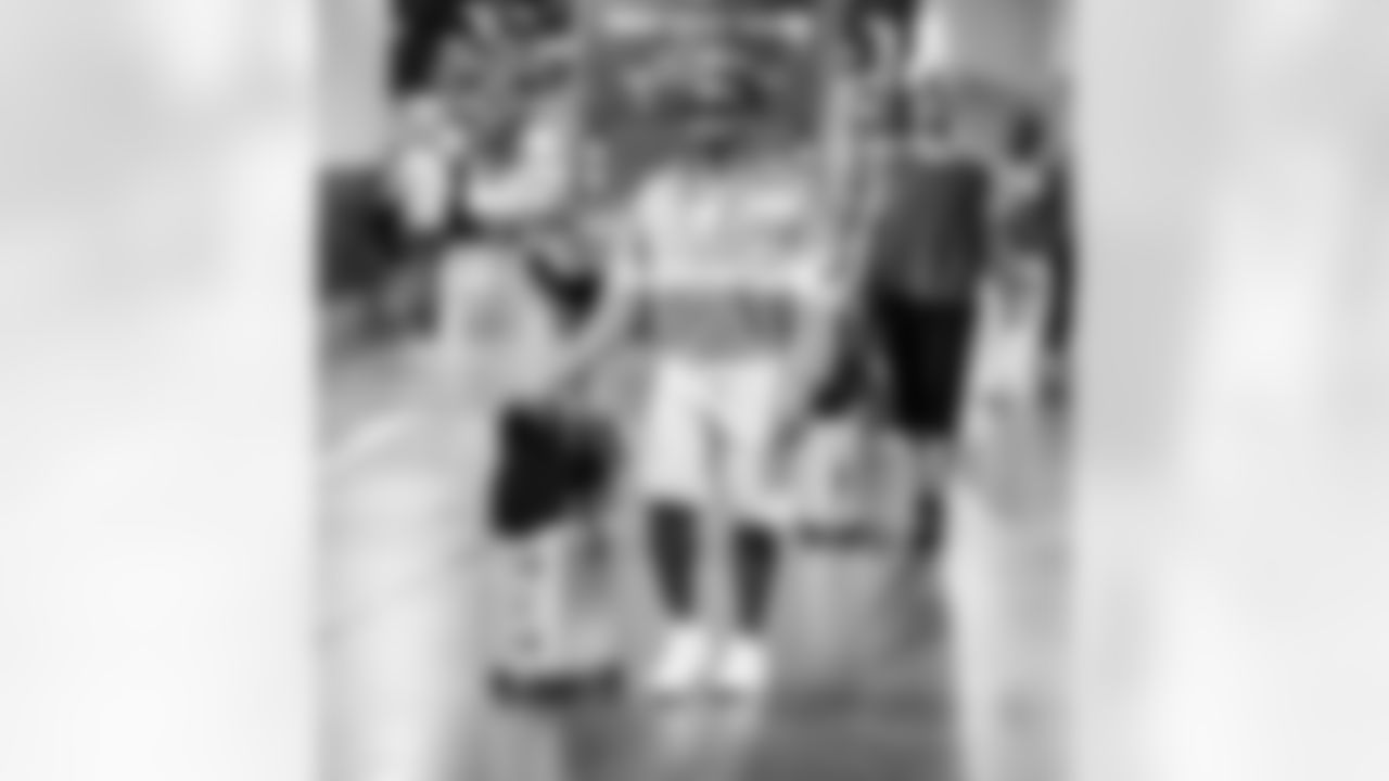 Detroit Lions linebacker Derrick Barnes (55) arrives to an NFL football game against the Los Angeles Rams on Sunday, Dec. 14, 2025 in Inglewood, Calif. (Jeff Nguyen/Detroit Lions via AP)