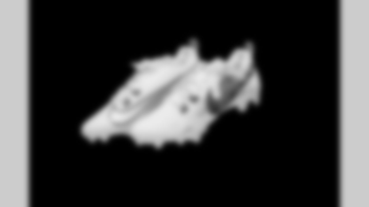 Cleats belonging to Detroit Lions long snapper Hogan Hatten (49) photographed at the Meijer Performance Center on Nov. 12, 2025 in Allen Park, Mich. (Jeff Nguyen/Detroit Lions)