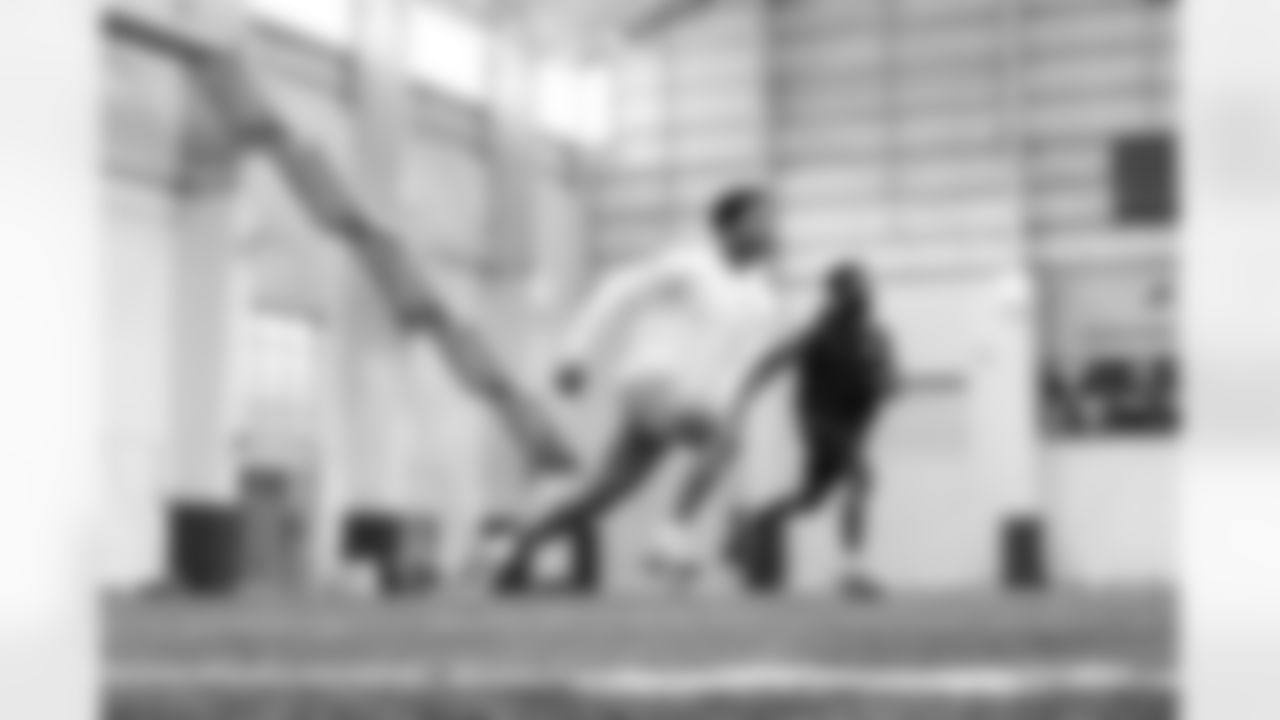 Detroit Lions defensive back Brian Branch (32) and Detroit Lions safety Kerby Joseph (31) during offseason workouts at the Meijer Performance Center on May 8, 2025 in Allen Park, Mich. (Jeff Nguyen/Detroit Lions)
