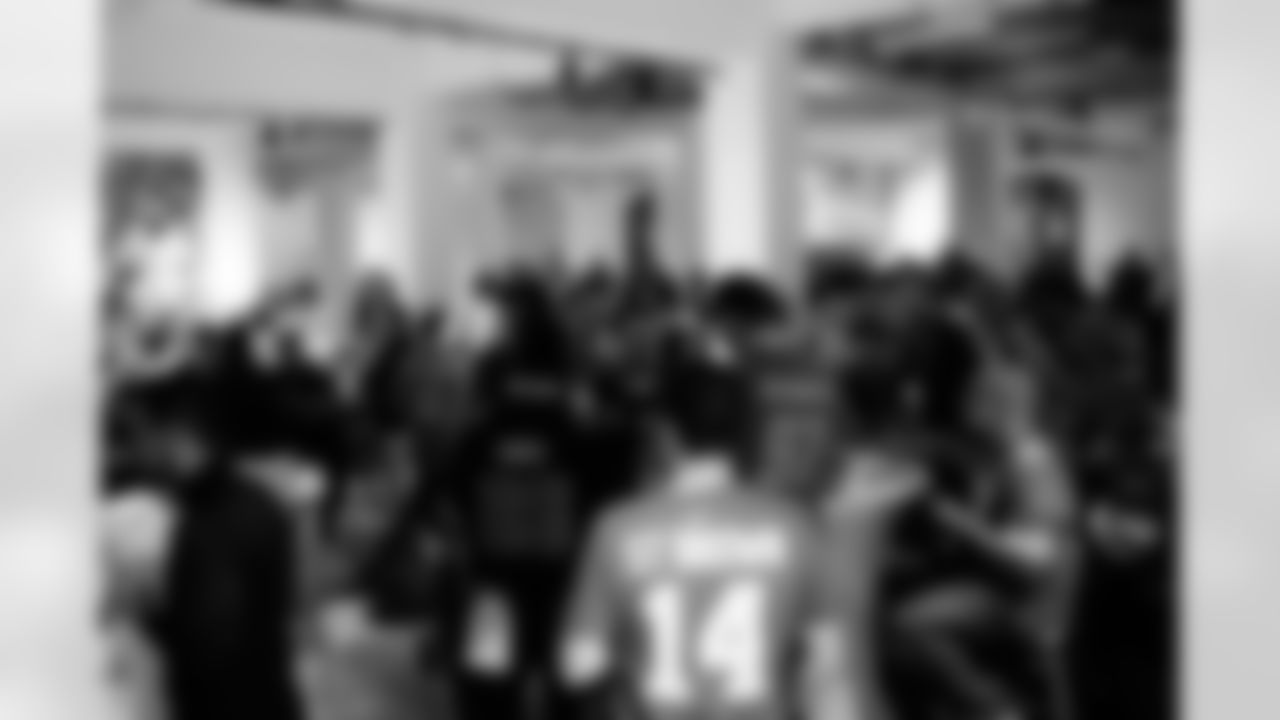 Fans attend a Thanksgiving game watch party on Thursday, Nov. 27, 2025 in Cologne, Germany. (Felix Lindenbeck/Detroit Lions via AP)