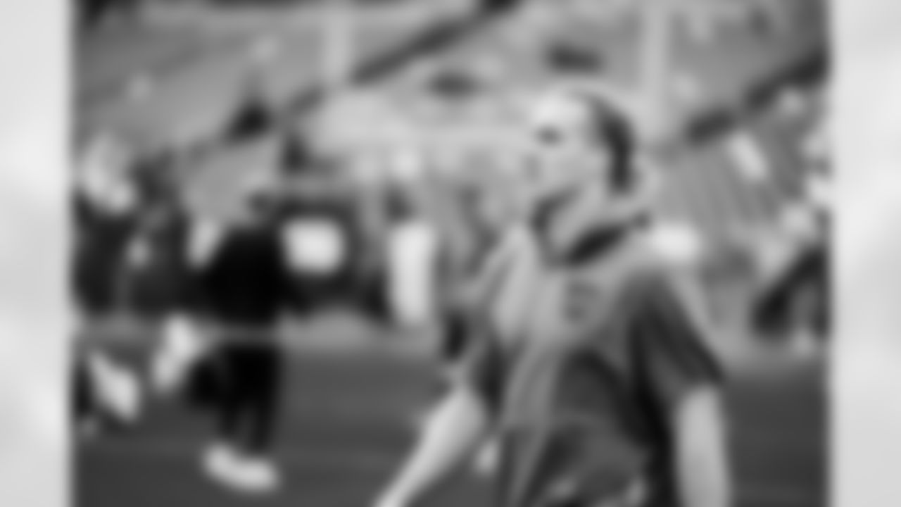 Detroit Lions linebacker Alex Anzalone (34) before an NFL football game against the Washington Commanders on Sunday, Nov. 9, 2025 in Landover, Md. (Jeff Nguyen/Detroit Lions via AP)