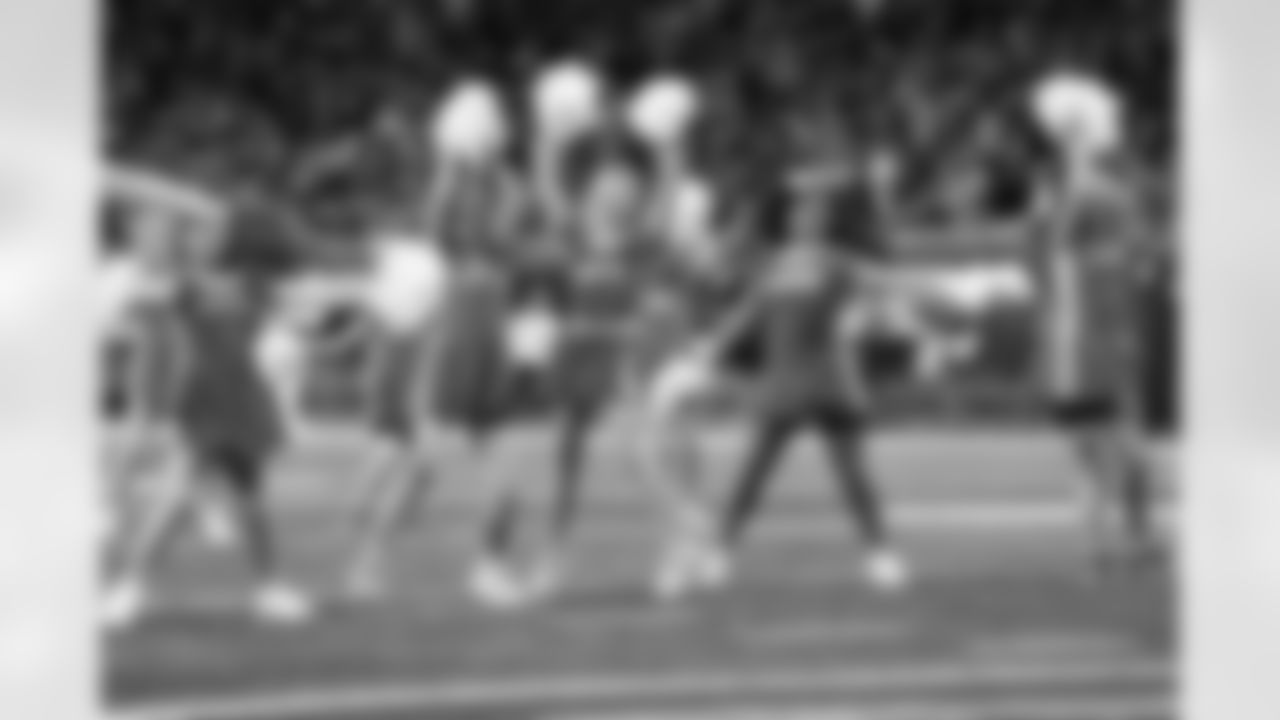 Detroit Lions Junior Cheer Clinic performs at halftime during an NFL football game against the Pittsburgh Steelers on Sunday, Dec. 21, 2025 in Detroit. (Jeff Nguyen/Detroit Lions via AP)