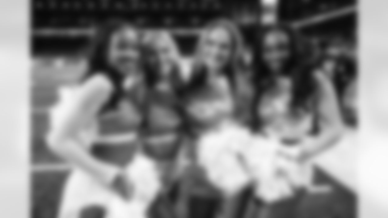 Detroit Lions Cheerleaders take a photo after an NFL football game against the Dallas Cowboys on Thursday, Dec. 4, 2025 in Detroit. (Mike Ferdinande/Detroit Lions)