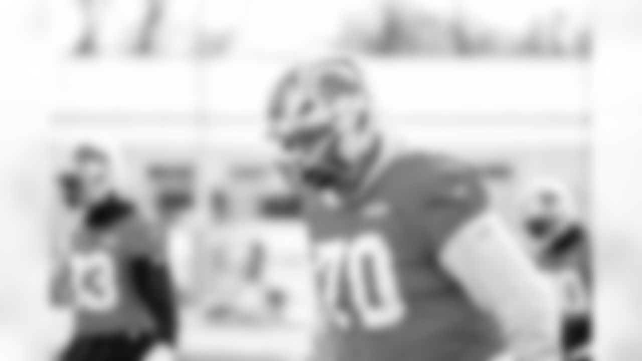 Detroit Lions tackle Dan Skipper (70) during practice at the Meijer Performance Center on Jan. 1, 2026 in Allen Park, Mich. (Jeff Nguyen/Detroit Lions)