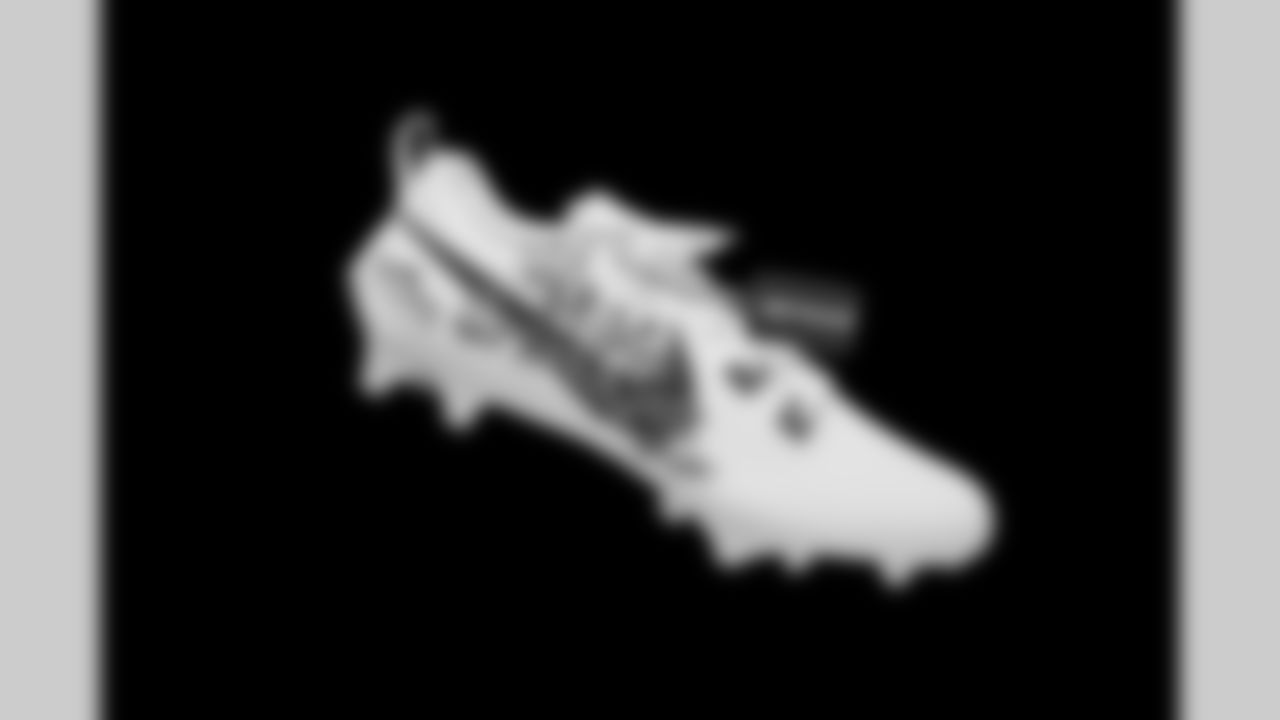 Cleats belonging to Detroit Lions long snapper Hogan Hatten (49) photographed at the Meijer Performance Center on Nov. 12, 2025 in Allen Park, Mich. (Jeff Nguyen/Detroit Lions)