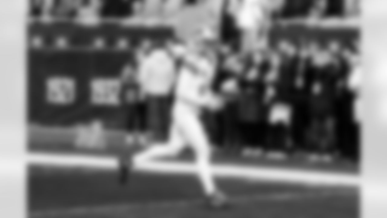 Detroit Lions wide receiver Amon-Ra St. Brown (14) before an NFL football game against the Chicago Bears on Sunday, Jan. 4, 2026 in Chicago. (Jeff Nguyen/Detroit Lions via AP)