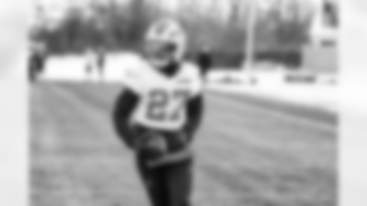 Detroit Lions cornerback Arthur Maulet (27) during practice at the Meijer Performance Center on Jan. 2, 2026 in Allen Park, Mich. (Jeff Nguyen/Detroit Lions)