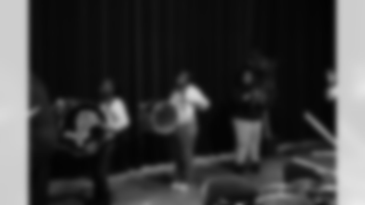 Members of Detroit Lions Honolulu Boom and students during a Count Day activation event at Detroit Lions Academy on Feb. 11, 2026 in Detroit. (Carl Jones II/Detroit Lions)