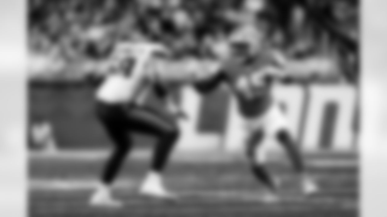 Detroit Lions edge rusher Isaac Ukwu (45) during an NFL football game against the Houston Texans on Saturday, Aug. 23, 2025 in Detroit. (Jeff Nguyen/Detroit Lions via AP)
