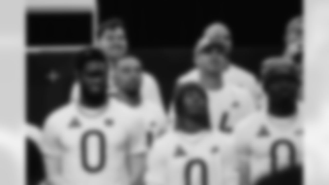 Detroit Lions wide receiver Amon-Ra St. Brown (14), running back Jahmyr Gibbs (0) and quarterback Jared Goff (16) at Pro Bowl Games practice on Feb. 1, 2026 in San Francisco, California. (Stuart Zaas/Detroit Lions)