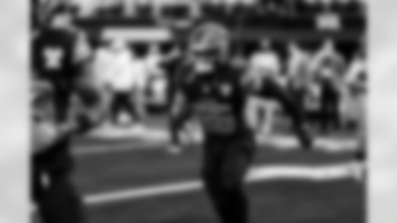 Detroit Lions linebacker Derrick Barnes (55) before an NFL football game against the Minnesota Vikings on Thursday, Dec. 25, 2025 in Minneapolis. (Jeff Nguyen/Detroit Lions via AP)