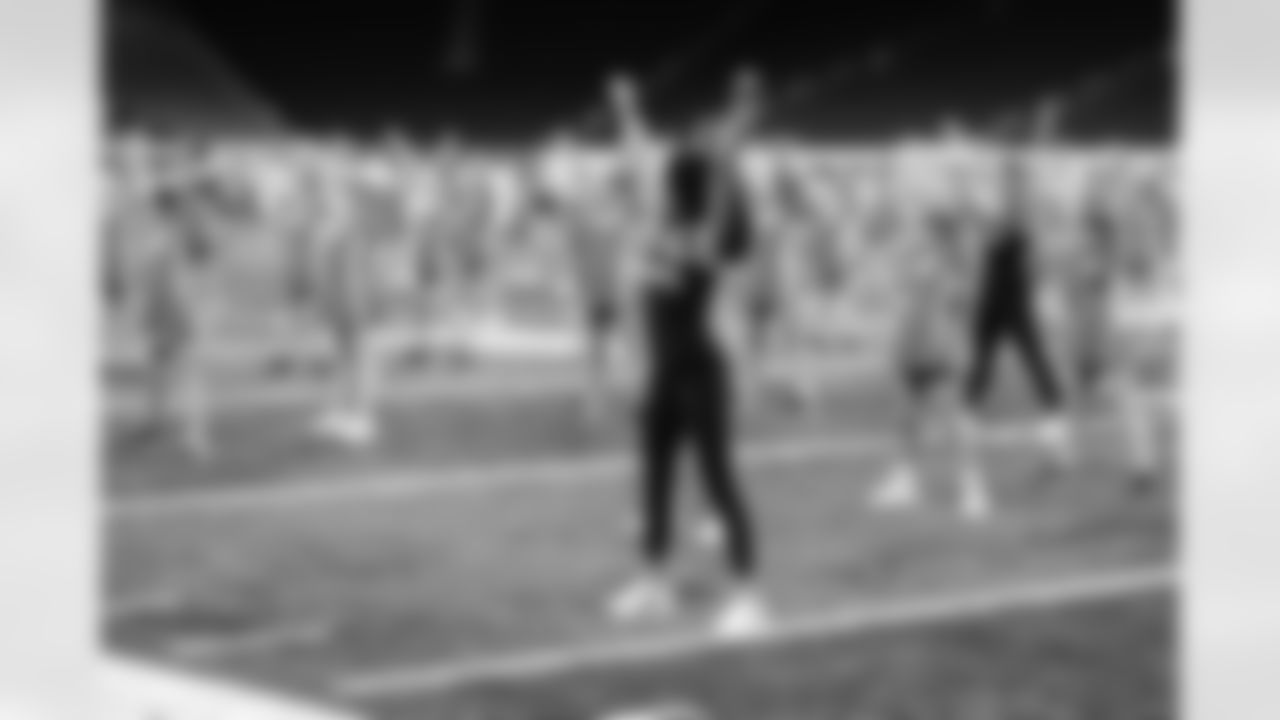 Participants during the junior cheer clinic at Ford Field on Dec. 7, 2025 in Detroit. (Mike Ferdinande/Detroit Lions)
