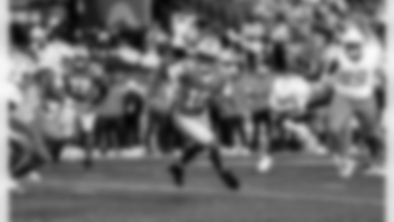 Detroit Lions wide receiver Dominic Lovett (19) during an NFL football game against the Los Angeles Chargers, Thursday, July 31, 2025, in Canton, Ohio. (Jeff Nguyen/Detroit Lions via AP)