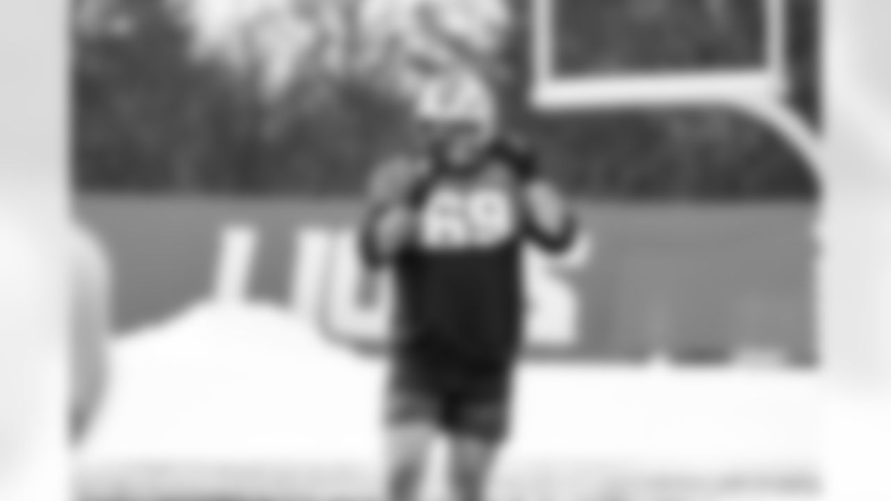 Detroit Lions offensive lineman Tate Ratledge (69) during practice at the Meijer Performance Center on Jan. 2, 2026 in Allen Park, Mich. (Jeff Nguyen/Detroit Lions)