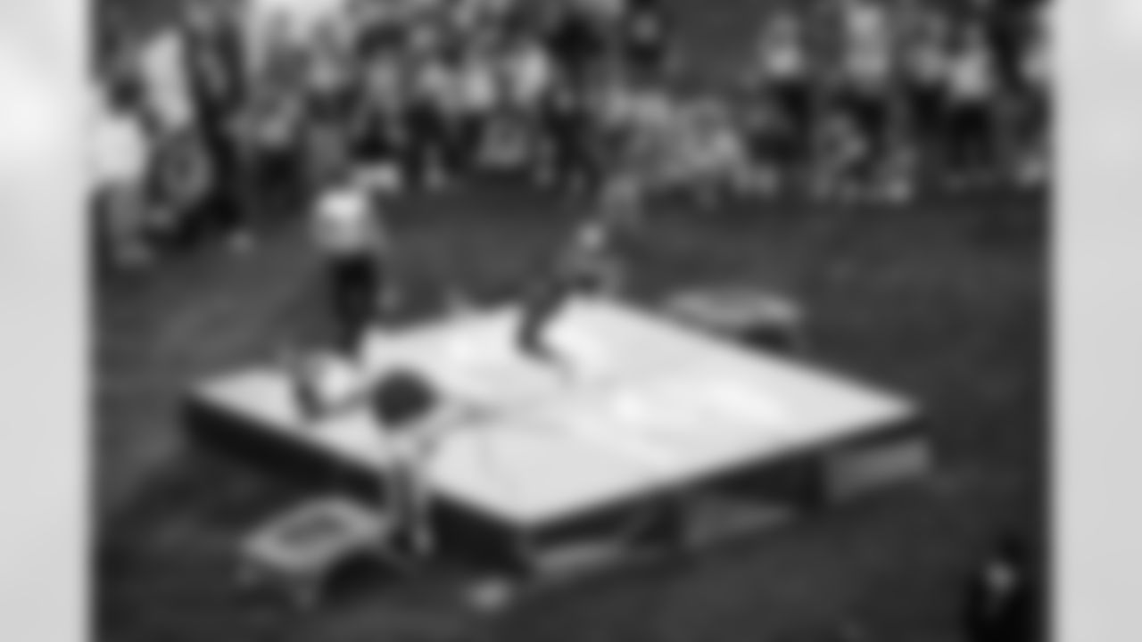 Detroit Lions wide receiver Amon-Ra St. Brown (14) competes in the Best Catch competition finals during the 2023 Pro Bowl Games in Las Vegas, NV on February 5, 2023. (Stuart Zaas/Detroit Lions)