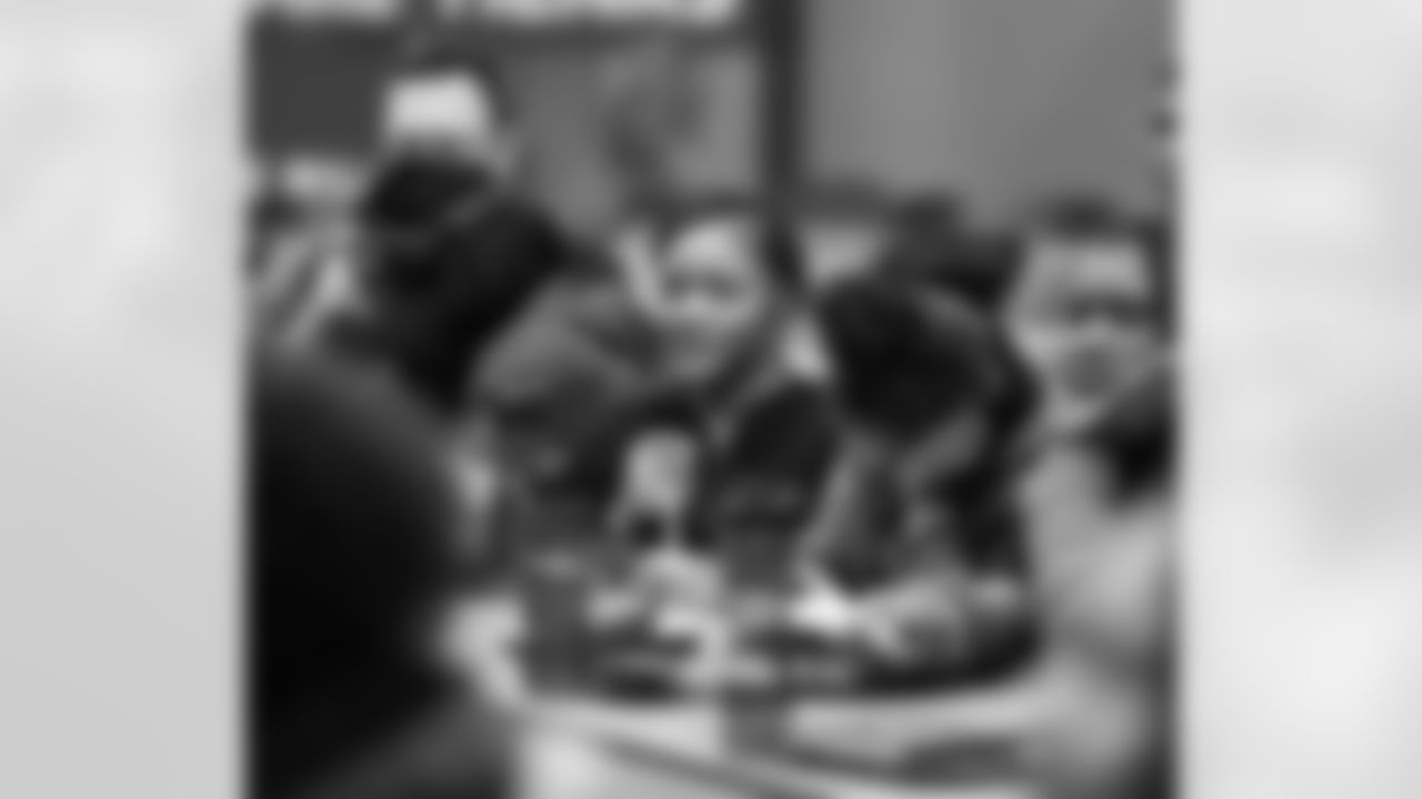 A student asking a question during a Detroit Lions Academy health and wellness field trip at the Henry Ford Health campus on Feb. 27, 2026 in Detroit. (Izzy Rincon/Detroit Lions)