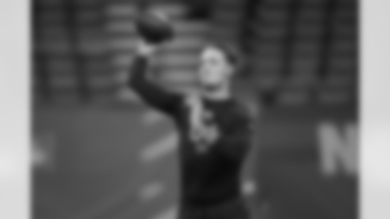 Miami quarterback Carson Beck (04) runs a drill at the NFL football scouting combine in Indianapolis, Saturday, Feb. 28, 2026. (AP Photo/Julio Cortez)