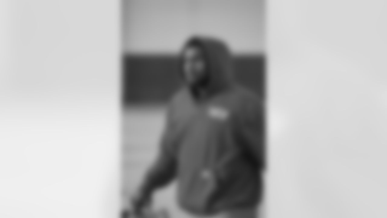 Detroit Lions defensive lineman Tyler Lacy (78) travels to Minneapolis on Dec. 24, 2025. (Jeff Nguyen/Detroit Lions via AP)