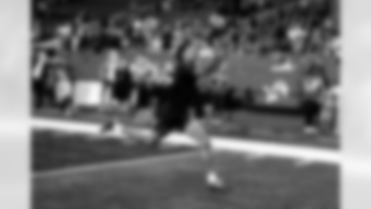 Detroit Lions wide receiver Jameson Williams (1) before an NFL football game against the Pittsburgh Steelers on Sunday, Dec. 21, 2025 in Detroit. (Jeff Nguyen/Detroit Lions via AP)