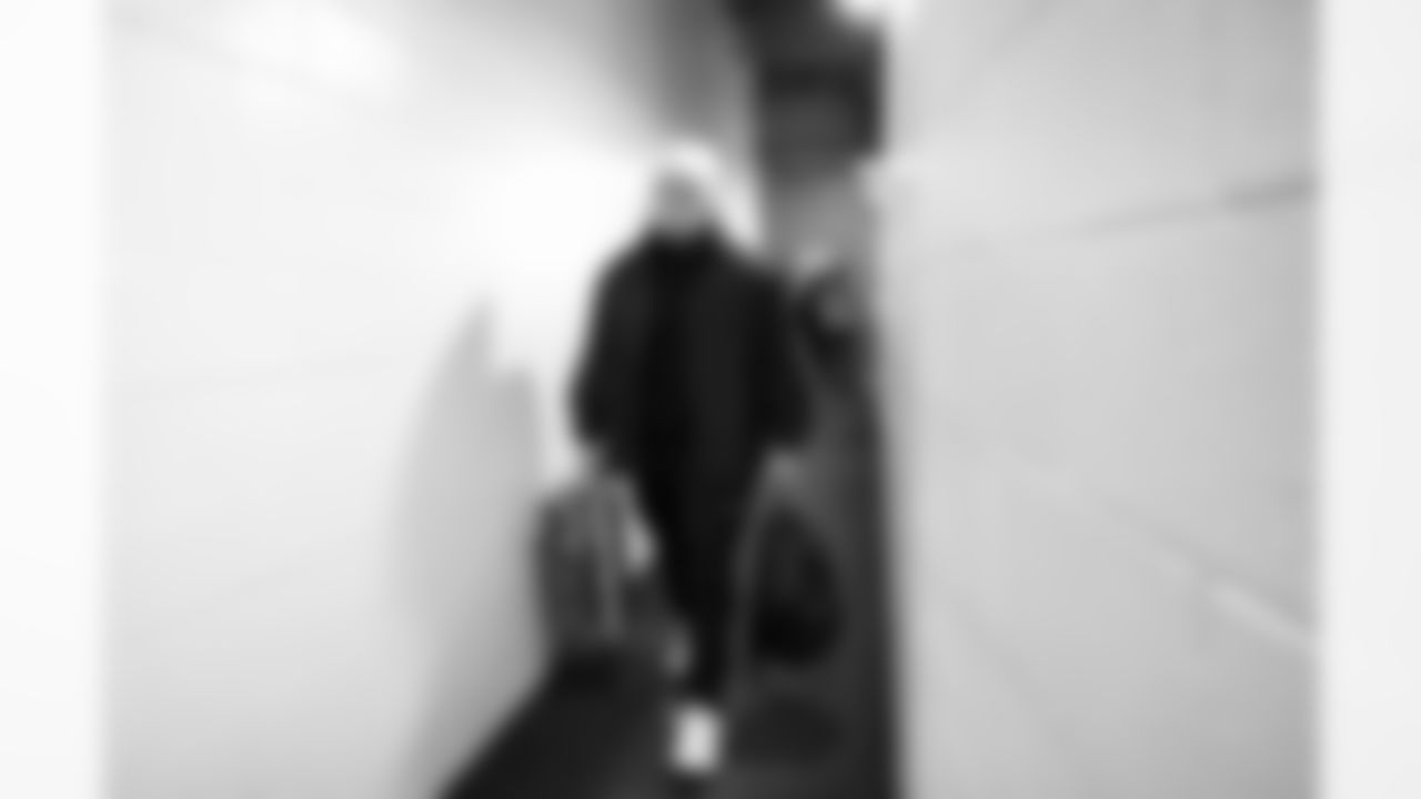 Detroit Lions defensive lineman Roy Lopez (51) arrives to an NFL football game against the Chicago Bears on Sunday, Jan. 4, 2026 in Chicago. (Jeff Nguyen/Detroit Lions via AP)