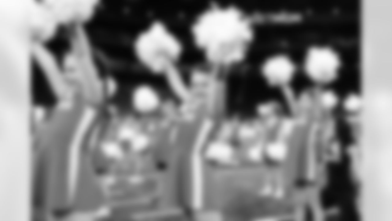 Participants during the junior cheer clinic at Ford Field on Dec. 7, 2025 in Detroit. (Mike Ferdinande/Detroit Lions)