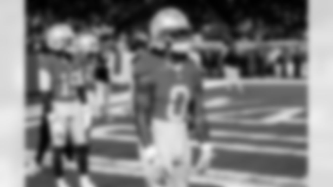 Detroit Lions running back Jahmyr Gibbs (0) before an NFL football game against the Green Bay Packers on Thursday, Nov. 27, 2025 in Detroit. (Jeff Nguyen/Detroit Lions via AP)