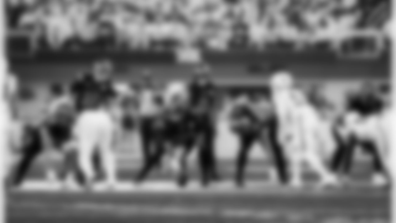 Detroit Lions offensive lineman Tate Ratledge (69), Detroit Lions quarterback Jared Goff (16), Detroit Lions center Kingsley Eguakun (65), Detroit Lions running back Jahmyr Gibbs (0), Detroit Lions offensive lineman Christian Mahogany (73), and Detroit Lions tackle Dan Skipper (70) during an NFL football game against the Minnesota Vikings on Thursday, Dec. 25, 2025 in Minneapolis. (Jeff Nguyen/Detroit Lions via AP)