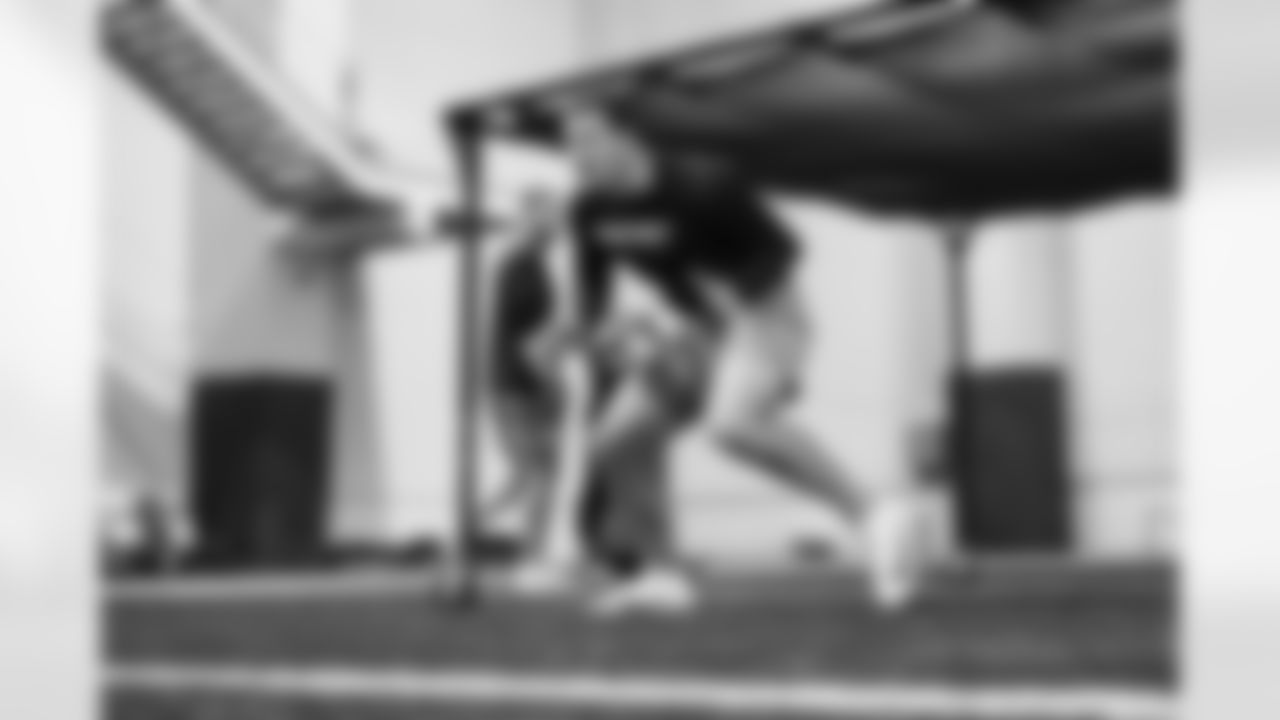 Detroit Lions tight end Sam LaPorta (87) during offseason workouts at the Meijer Performance Center on May 8, 2025 in Allen Park, Mich. (Jeff Nguyen/Detroit Lions)