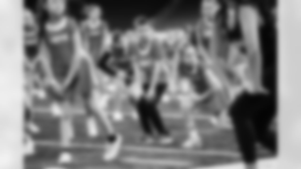 Participants during the junior cheer clinic at Ford Field on Dec. 7, 2025 in Detroit. (Mike Ferdinande/Detroit Lions)