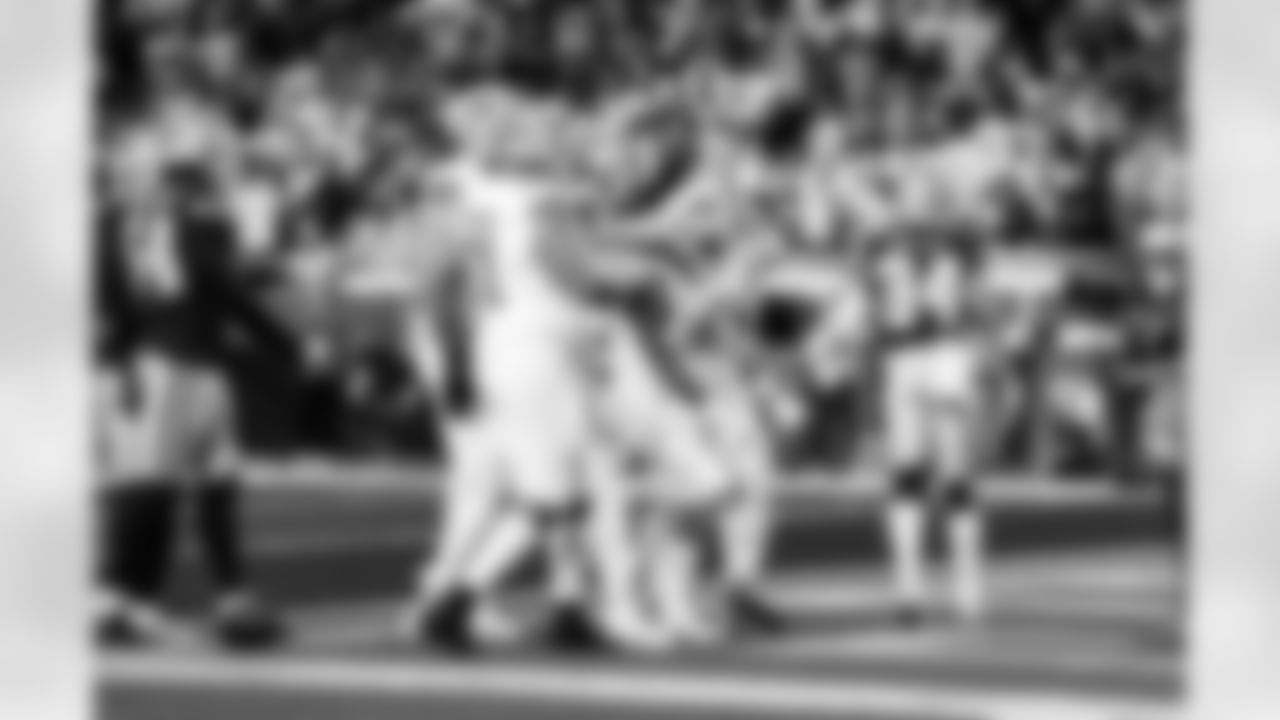 Detroit Lions running back Jahmyr Gibbs (0) scores a touchdown during an NFL football game against the Dallas Cowboys on Thursday, Dec. 4, 2025 in Detroit. (Jeff Nguyen/Detroit Lions via AP)