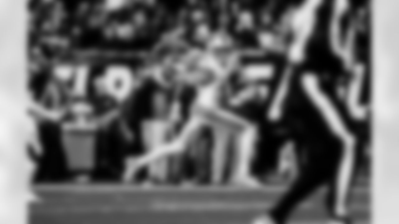 Detroit Lions wide receiver Jameson Williams (1) scores a touchdown during an NFL football game against the Philadelphia Eagles on Sunday, Nov. 16, 2025 in Philadelphia. (Jeff Nguyen/Detroit Lions via AP)