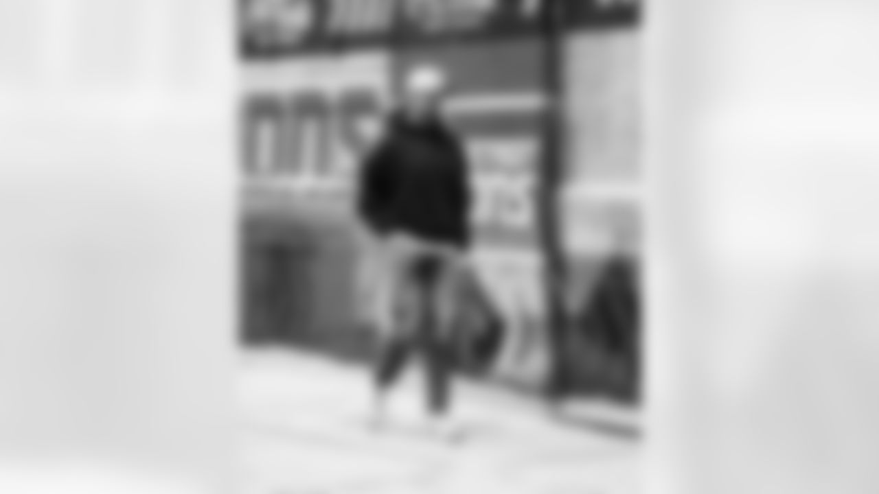 Detroit Lions punter Jack Fox (3) arrives to an NFL football game against the Pittsburgh Steelers on Sunday, Dec. 21, 2025 in Detroit. (Jeff Nguyen/Detroit Lions via AP)