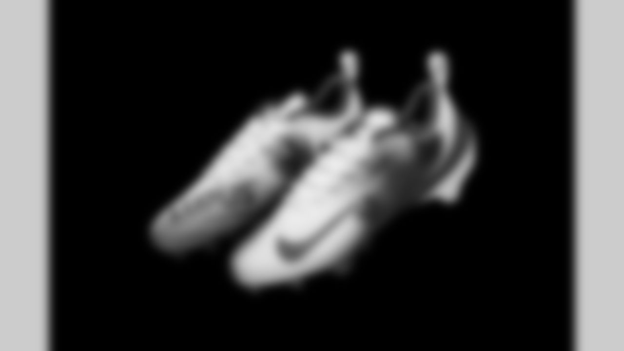 Cleats belonging to Detroit Lions cornerback Terrion Arnold (6) photographed at the Meijer Performance Center on Nov. 12, 2025 in Allen Park, Mich. (Jeff Nguyen/Detroit Lions)