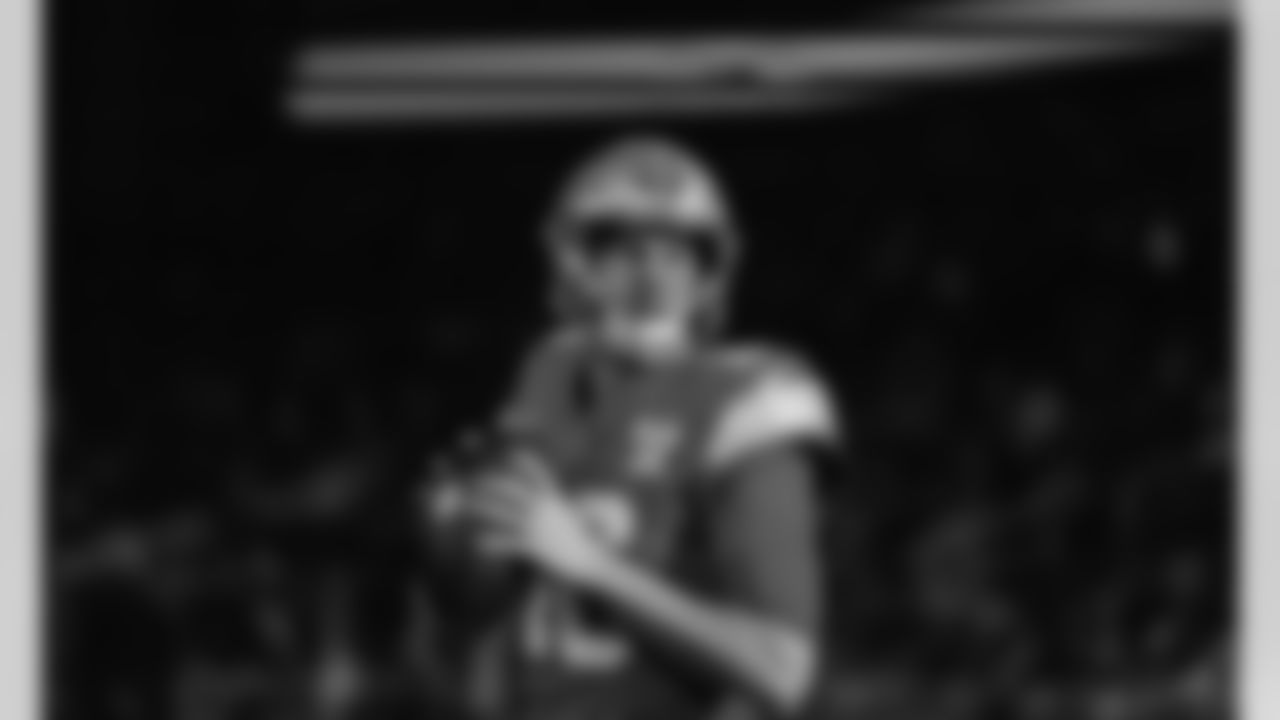 Detroit Lions quarterback Jared Goff (16) before an NFL football game against the Pittsburgh Steelers on Sunday, Dec. 21, 2025 in Detroit. (Jeff Nguyen/Detroit Lions via AP)